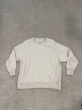 Aerie women’s Down to Earth Crewneck Sweater in Light Cream